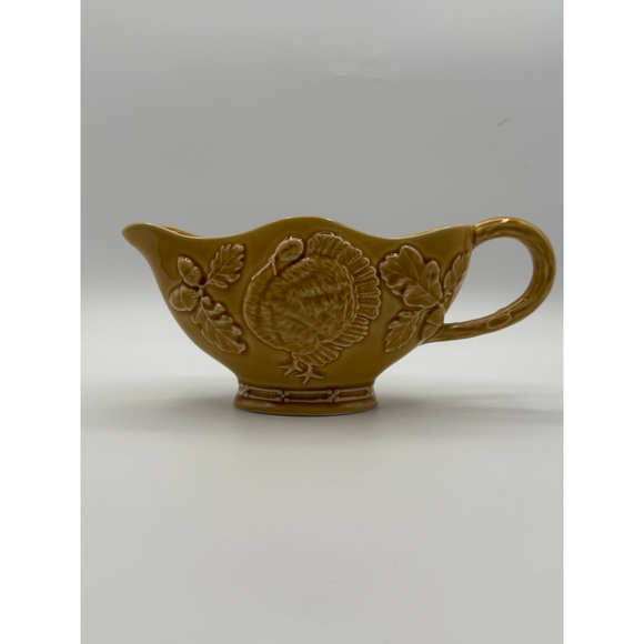 Bordallo Pinheiro Brown Turkey Gravy Boat Portugal Ceramic Serveware - Picture 1 of 1